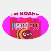 Sticker Ovale Impression d'abeilles (Devant)