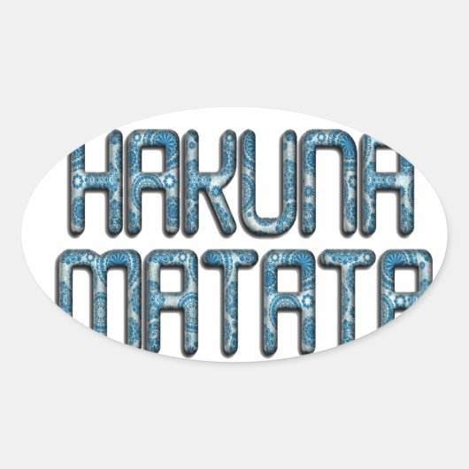 Sticker Ovale Impression d'art 3D Hakuna Matata (Devant)