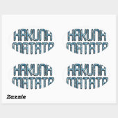 Sticker Ovale Impression d'art 3D Hakuna Matata (Feuille)