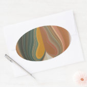 Sticker Ovale Impression d'art Abstrait rétroactif (Enveloppe)