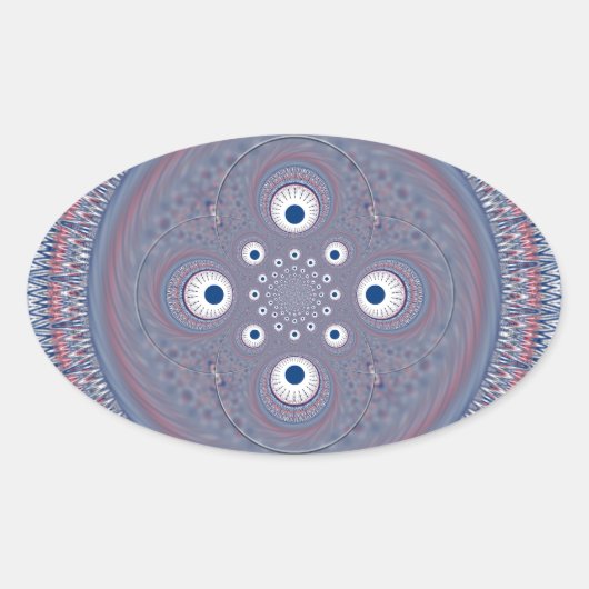 Sticker Ovale Impression d'art de conception radiale (Devant)