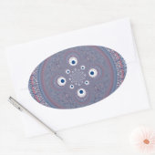 Sticker Ovale Impression d'art de conception radiale (Enveloppe)