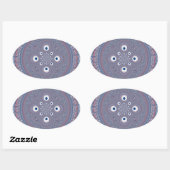 Sticker Ovale Impression d'art de conception radiale (Feuille)