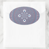 Sticker Ovale Impression d'art de conception radiale (Sac)
