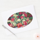 Sticker Ovale Impression d'art de la Saint-Valentin (Enveloppe)