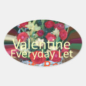 Sticker Ovale Impression d'art de la Saint-Valentin (Devant)
