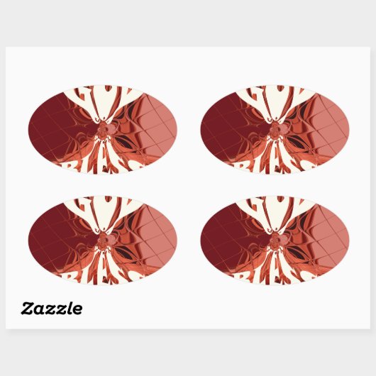 Sticker Ovale Impression d'art Dieu béni (Feuille)