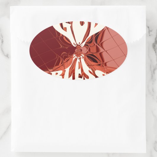 Sticker Ovale Impression d'art Dieu béni (Sac)