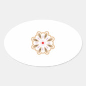 Sticker Ovale Impression d'art floral Mandala | Décor Boho (Devant)