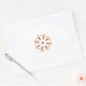 Sticker Ovale Impression d'art floral Mandala | Décor Boho (Enveloppe)