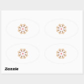 Sticker Ovale Impression d'art floral Mandala | Décor Boho (Feuille)