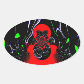 Sticker Ovale Impression d'art fluide Kaleidoscope (Devant)