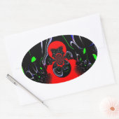 Sticker Ovale Impression d'art fluide Kaleidoscope (Enveloppe)