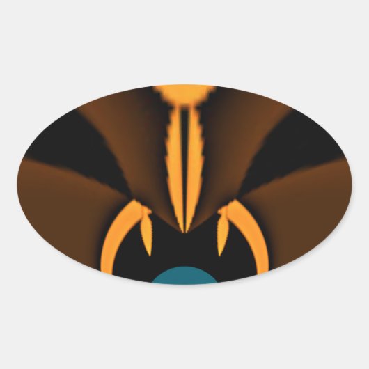 Sticker Ovale Impression de contraste de couleur Abstraite (Devant)