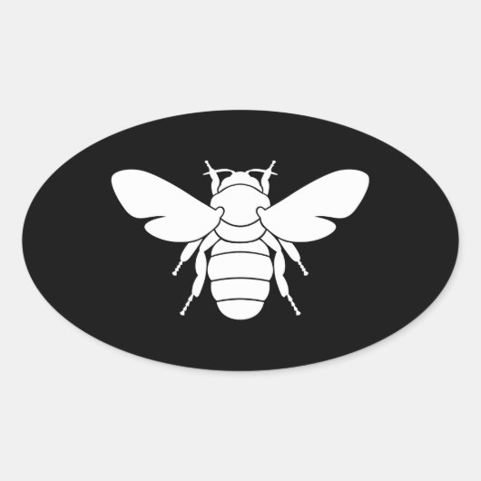 Sticker Ovale Impression des abeilles (Devant)