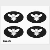 Sticker Ovale Impression des abeilles (Feuille)