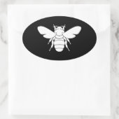 Sticker Ovale Impression des abeilles (Sac)