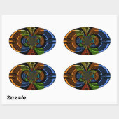 Sticker Ovale Impression d'une éclatement de couleur Abstraite (Feuille)