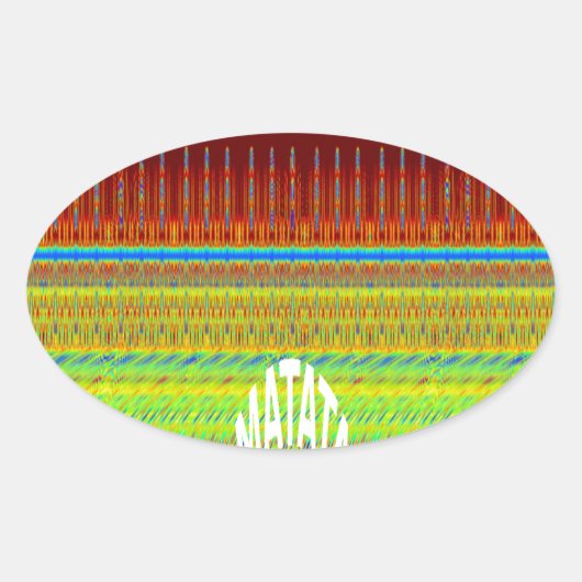 Sticker Ovale Impression Motif géométrique coloré (Devant)