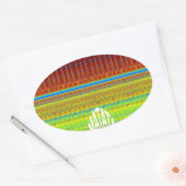 Sticker Ovale Impression Motif géométrique coloré (Enveloppe)