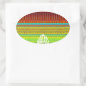 Sticker Ovale Impression Motif géométrique coloré (Sac)