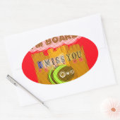 Sticker Ovale Impression Quirky Bee Art (Enveloppe)