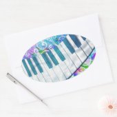 Sticker Ovale Impressionnant effet de lumière de piano circulair (Enveloppe)