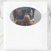 Sticker Ovale Imprimé/graphique en forme de chameau (Sac)