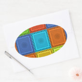 Sticker Ovale Imprimer À damiers (Enveloppe)