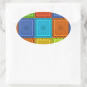 Sticker Ovale Imprimer À damiers (Sac)