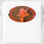 Sticker Ovale Imprimer Casquette Giraffe (Sac)