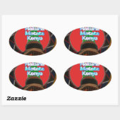 Sticker Ovale Imprimer Hakuna Matata Kenya Art (Feuille)