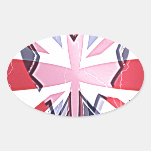 Sticker Ovale Imprimer "I Love UK" (Devant)