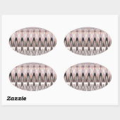 Sticker Ovale Imprimer l'art Motif Abstrait Extraordinaire (Feuille)