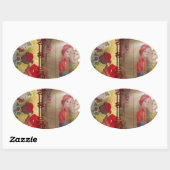 Sticker Ovale Imprimer mariage Doll Portrait Graphique (Feuille)