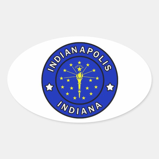 Sticker Ovale Indianapolis Indiana (Devant)