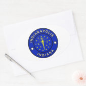 Sticker Ovale Indianapolis Indiana (Enveloppe)
