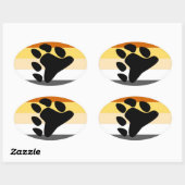 Sticker Ovale Indicateur de la fierté de l'ours (Feuille)