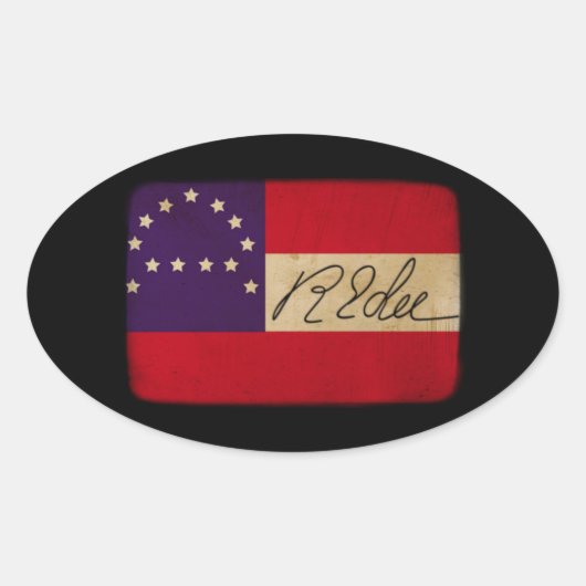 Sticker Ovale Indicateur du siège général Lee avec signature (Devant)