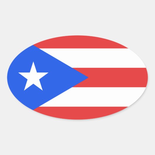 Sticker Ovale Indicateur Porto Rico (Devant)