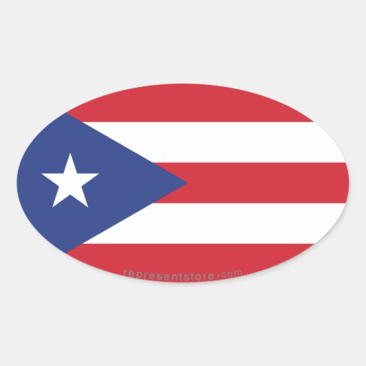 Sticker Ovale Indicateur Porto Rico Plain (Devant)