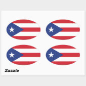 Sticker Ovale Indicateur Porto Rico Plain (Feuille)