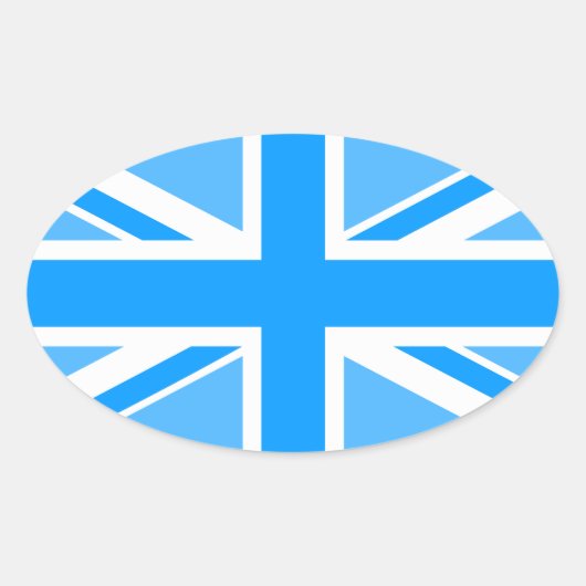 Sticker Ovale Indicateur Union Jack couleur modifiable (Devant)
