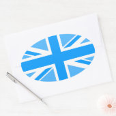 Sticker Ovale Indicateur Union Jack couleur modifiable (Enveloppe)