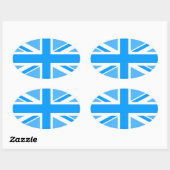 Sticker Ovale Indicateur Union Jack couleur modifiable (Feuille)