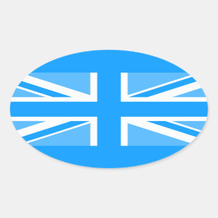 Sticker Ovale Indicateur Union Jack couleur modifiable
