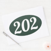 Sticker Ovale Indicatif régional 202 (Washington DC) (Enveloppe)