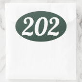 Sticker Ovale Indicatif régional 202 (Washington DC) (Sac)