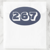 Sticker Ovale Indicatif régional 267 (Philadelphie) (Sac)