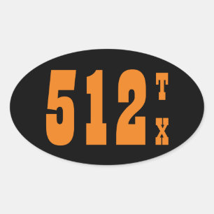 Sticker Ovale Indicatif régional 512 (Austin, TX)